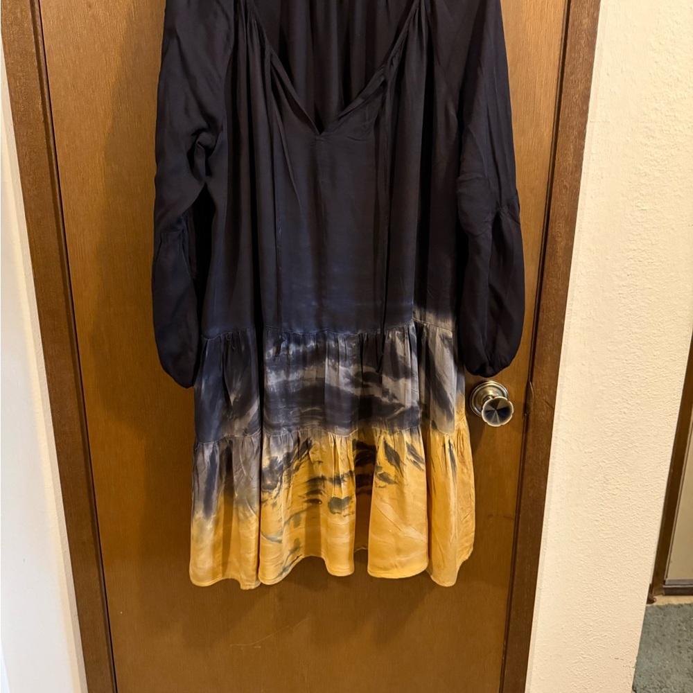 River + Sky Black and Gold Bishop Sleeve Sundress